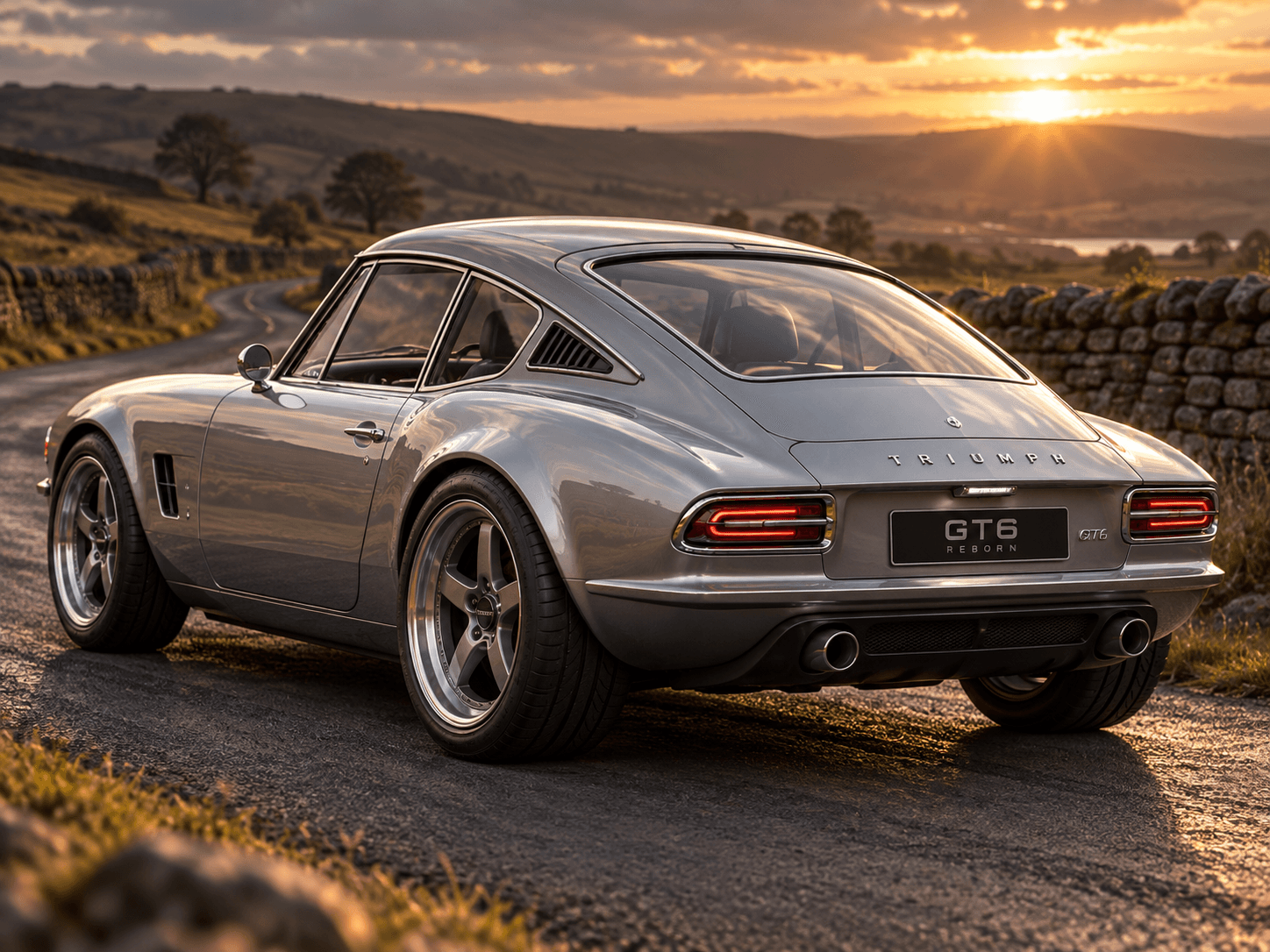Silver Ormond GT6 rear three quarter concept